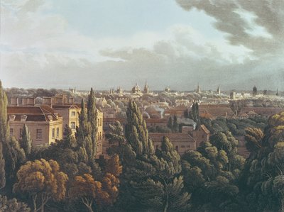 Blick auf Oxford von der Galerie im Observatorium, graviert von J. Bluck, 1. Juli 1814 von Joseph Mallord William Turner